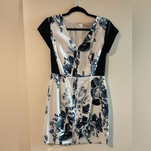 Banana Republic navy floral fitted dress